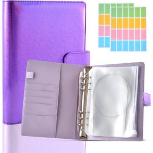 Knitting Needle Case Set Circular Knitting Needle Case Knitting Needle Storage 1 pcs Macaron Cover 10 pcs Binder Pockets 48 pcs Label Paper for Collecting Sorting