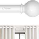 White Curtain Rod for Windows 18-45 Inch, 5/8 Inch Small Window Treatment Rods, Short Adjustable Splicing Drapery pole, White