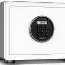 KAPUCI Modern Minimalism Design Auto-Open Safe, 0.78 Cubic Feet Digital Safe Box with Full Felt Lining, High Capacity Safety Steel Household Wardrobe,BedroomOffice,Hotel, Jewelry(White)