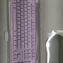 EWEADN GX710S Backlit Computer Keyboards, Wired USB Keyboard with White Backlit, Metal Panel, Plug and Play, Pudding Keycaps Full Size Quite Computer Keyboard for Win/PC/Laptop-Purple