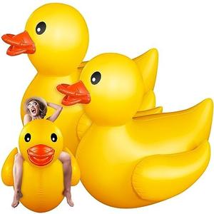 Hungdao 5 Feet Giant Inflatable Duck Huge Rubber Duck Large Blow up Inflatable Pool Float for Adult Summer Beach Swimming Pool Party Decoration