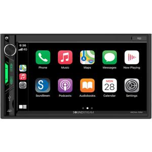 Soundstream Double Din Car Stereo VRCPAA-7DRM  7 Apple CarPlay & Android Auto Head Unit, Bluetooth Stereo for Car, AUX, USB, SD, AM/FM Radio  Mechless Double DIN Touchscreen