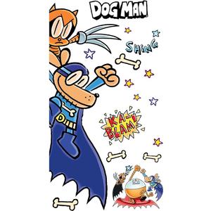 Dog Man Supa Buddies Wall Decals by RoomMates, RMK5517GM, 35.45-in x 12.183-in