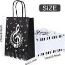 Bolsome 24 Pcs Music Notes Gift Bags Musical Note Paper Gift Treat Bags for Social Media Music Theme Birthday Party Baby Shower Music Theme Party Supplies