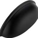 Ravinte 5 Pack 3" Drawer Pulls Flat Black Cabinet Cup Pulls Kitchen Hardware Cabinet Handles Drawer Handles Knobs 3 inch Hole Center