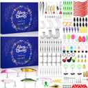 2 Set Christmas Fishing Gift for Men Advent Calendar 2025, 256 Pcs Fishing Lure Advent Calendar 24 Day Countdown Tackle Kit for Adults Fisher Men Women Father Grandpa Teen Boys, Xmas Gift