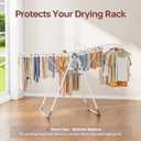 APEXCHASER Clothes Drying Rack, Foldable Oversized Drying Rack Clothing with L-Shaped Foot Cover, Height-Adjustable, Multi-Bar Laundry Rack, Indoor Outdoor Use, 20.47"D x 70"W x 42.52"H, Pearl White