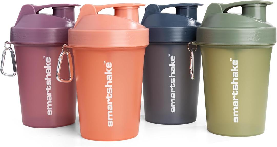 Smartshake Protein Shaker Bottle for Protein Mixes - 4 Pack - 13.5 oz | Leak Proof Shaker Cups for Protein Shakes | Blender Bottle Shaker | Protein Shaker Bottle Pack | BPA Free Shaker  Multicolor