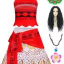 Kids Halloween Costume Girls Princess Costume Dress Up Birthday Outfits for Halloween Ocean Costume Cosplay (L/7-8Yrs)