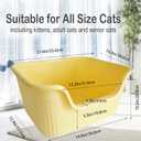 kathson Large Plastic Cat Litter Box with High Sides,XL Low Entry High Sided Litter Box,Large Plastic Kitty Litter Pan,Side Entrance,Anti-Splashing,Easy Cleaning,21.45"x16.14"x10.43" Kitty Cat Box