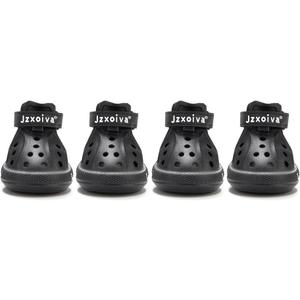 JZXOIVA Dog Shoes for Hot Pavement, Dog Booties for Small Dogs, Breathable Dog Boots & Paw Protectors, Adjustable Non-Slip Rain Booties, Waterproof Pets Sandals for Beach Black Size 3