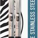 Zebra Pen F-301 Retractable Ballpoint Pen, Stainless Steel Barrel, Bold Point, 1.6mm, Black Ink, 2-Pack