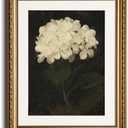 VIYYIEA Gold Framed Wall Art Canvas Print Home Decor Vintage Flower Prints Room Aesthetic White Hydrangea Oil Painting Picture Gifts Bedroom Bathroom Floral Wall Decor Kitchen Farmhouse Office 13x16in