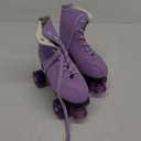 Comeon Classic Women Roller Skates,Unisex High-top 4 Wheel Roller Skates Double Row Roller Skates for Boys and Girls (37/US 7, purple flashing wheel)