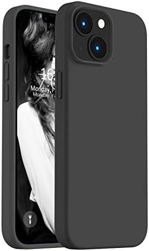 Vooii Compatible with iPhone 14 Case,[Silky Touch Premium Liquid Silicone] [Soft Anti-Scratch Microfiber Lining], Ultra Slim Shockproof Protective Case for iPhone 14 - Black