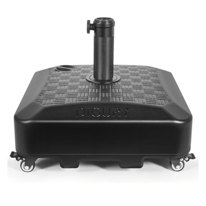 Umbrella Base Outdoor Patio Umbrella Stand with Wheels Fillable 125lb Heavy Duty Mobile Base Weighted Rolling Stand - Black