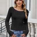 ZAFUL Women's Cropped Knit Sweater Boat Neck Long Sleeve Pullover Jumper Top