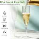 BELLAFORTE 12 PCS Plastic Champagne Flutes, 6 oz Clear Disposable Champagne Glasses, Elegant Party Disposable Champagne Flutes for Weddings, New Year’s Eve, Celebrations, Events & Home Use