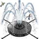 SZMP Solar Fountain with 3 Spray Height, 3.5W Glass Solar Bird Bath Fountain with 4 Adjustable Fixed Rods, and 7 Nozzles, Outdoor Solar Water Fountain Pump for Bird Bath, Garden, Pool, Pond