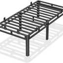 ROIL 24 Inch Twin Size Bed Frame, Metal Bed Frame & Box Spring 2 in 1 Platform with Round Corner Legs, 4000LBS Double Layer Bed Frame with Headboard Holes Mattress Baffles, Noise-Free Easy Assembly