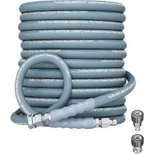 Pressure Washer Hose 4800PSI, 70ft 3/8" Power Washing Hose Steel Wire Braided with Swivel Quick Connect, Non Marking Commercial Grade High Pressure Water Hose