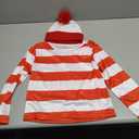 3 Pieces Kids Halloween Costume Set, Boys Costume Red and White Striped Shirt Beanie Hat Glasses for Cosplay Party (5-7 Years)