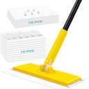 NEWE Sweeper Mop, 2-in-1 Starter Kit for Swiffer 10 Dry Sweeping Cloths and 10 Wet Mopping Pads, Disposable Duster for Cleaning Wood Hardwood Floors Wall Kitchen Bathroom College Dorm