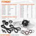 TKH-002 Engine Timing Belt Kit with Water Pump Compatible with 2003-2018 Honda Accord Crosstour Pilot Odyssey Ridgeline Acura MDX RDX RL TL TSX ZDX Saturn Vue 3.0L 3.2L 3.5L 3.7L V6 Replaces# TCKWP329