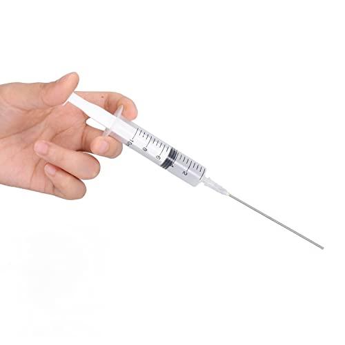 2 Pcs 10ml Ink Filling Syringe, Plastic Injector Drawing Tool with Scale, Syringe Blunt Tip Needle for Printer Cartridge