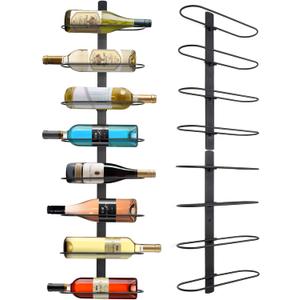 Wine Rack Wall Mounted: 8 Bottles Wine Bottle Holder Hanging Bar Liquor Storage Organizer of Cabinet Kitchen - Designed for SpaceSaver (8 Bottles)