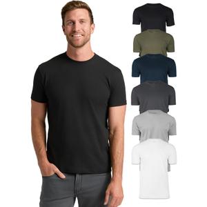 True Classic Mens T-Shirts  Short Sleeve Crew Neck T Shirts for Man, Cotton Blend Plain Novelty Men's T-Shirts (X-Large, Staple (6-pack))