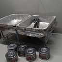 Disposable Chafing Dish Buffet Set, 33 Piece of Chafing Servers with Food Warmers, Covers, Half-Size Food Pans, Water Trays, Serving Utensils, Foil Lids and 4Hr Fuel Cans for Parties, Catering