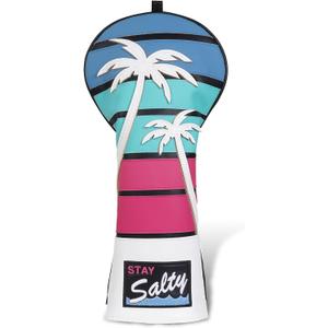 mytag Tropical Golf Headcovers, Coconut Tree Golf Head Covers for Woods and Driver, Putter Covers 3D Embroidery