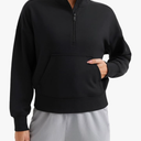 Bhome Maternity Sweatshirt Half Zip Active Maternity Shirt Long Sleeve with Thumbholes and Pockets Maternity Pullover