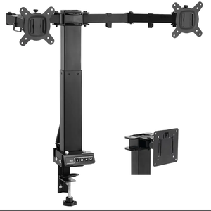 TOPSKY Adjustable Electric Monitor Desk Mount Fits Up to Dual 32 Inches 19.8lbs or Single 49 Inches 33lbs Computer Screens, Adjustable Swivel, Tilt, Rotate, VESA 75x75mm or 100x100mm MMT00.01 (Black)