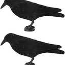 Volein Crow Decoy for Attracting Birds - Plastic Fake Crows for Garden, Yard, and Backyard Decoration