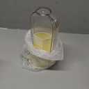 Makeup Brush Holder with Lid 360 Rotating Clear Dustproof Make Up Organizers for Vanity Bathroom Countertop, White Beige