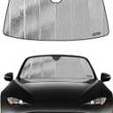 Pigenius Windshield Sun Shade for Mazda MX-5 Miata (ND) 2016-2025, Fits All Models Including RF & Soft Top, Reversible Silver/Black