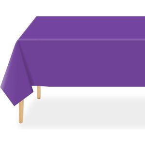 QIKSION Purple Plastic Table Cloth Disposable 2 Pack, 54 x 108 Inch Tablecloths for Party, Birthday, Graduation, Halloween Decorations, Rectangle Table Cover
