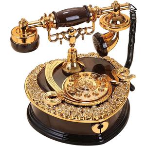 Ornerx Heart Shaped Retro Dial Telephone Music Box with Drawer 7.5" x 7" x 6.7"