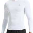 G Gradual Mens Compression Shirt Long Sleeve Moisture Wicking Running Gym Shirts for Men Athletic Workout Base Layer T-Shirt (White,Small)