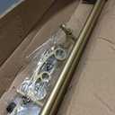 Double Curtain Rods 72 to 144 Inches with Solid Aluminum Alloy Brackets, 1 Inch Adjustable Drapery Rod, Heavy Duty Dual Curtains Rod for Window, Sliding Door, Bedroom Decoration, Warm Gold