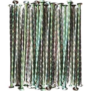 Artificial Turf Stakes Galvanized Metal Spiral Landscape Spikes for Fake Landscaping Grass, 35 Count, Outdoor, Heavy-Duty, Rust Resistant Security, 6-Inch Long, Anchoring Spikes