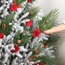 Suncalla 12 Pack Lighted Artificial Christmas Pick Pine Branches with Red Berry Stems 17 Inch Real Touch Faux Norfolk Cedar Branch with Flower for Vase Garland Xmas Home Decoration Craft(Norfolk)