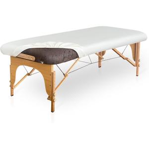 PU Leather Massage Table Cover Wipeable Vinyl Massage Table Cover Waterproof & Oilproof Lash Bed Covers Fitted 32" Wide (White, 1 PCS) (Cream)