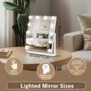 Vanity Mirror with Lights, 13'' x 11'' Lighted Makeup Mirror for Desk, Hollywood Mirror with 12 Dimmable Bulbs, 3 Color Modes, Smart Touch Control, 360Rotation, Gifts for Mothers Day