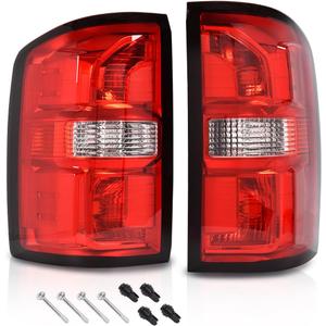 ALLGOOD Tail Lights Compatible with GMC Sierra 1500 2014-2018, Fit GMC Sierra 2500 HD 2015-2019, Fit GMC Sierra 3500 HD 2015-2019, Brake Lamps Red Lens w/o Bulbs, Left & Right (2014-2018 GMC Sierra)