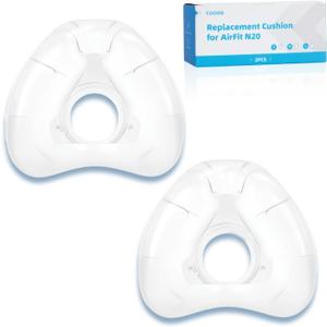 Replacement Nasal Cushion for ResMed AirFit N20, FSA/HSA Eligible, Compatible with Original Airfit N20 Frame, Reliable Seal & Perfect Fit Replacement Mask Cushion, Covers Nose, 2-Pack, Medium