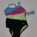 Speedo Swimsuit Solid Radiating Splice One Piece 8 Y