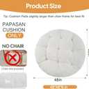 Idee-home Papasan Chair Cushion, Circle Papasan Chair Cushion(Cushion Only) with Thick Corduroy Cover, 48 x 48 Inch Cushion for Egg Chair, Beige